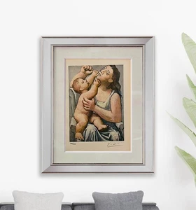 Pablo Picasso Firmado a Mano Original Litografía Impresión Certificado $3500 Valoración#! &. - Imagen 1 de 12