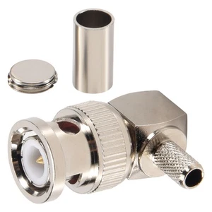 2X(BNC-Stecker Abgewinkelt Crimp für RG58 RG400 RFC195 -Koax-Adapterstecker4942 - Zdjęcie 1 z 7