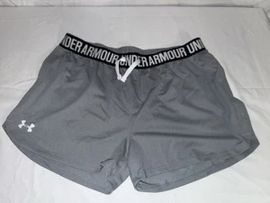 New Under Armour Gray Play Up Running Work Out Shorts Loose Fit Sz Girls XS (U24 - Picture 1 of 3