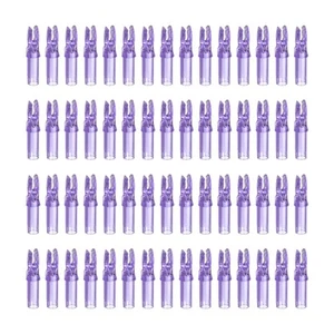 Tiro con Arco Freccia Cocca 6.2mm 0.244",60pz per Tiro,Trasparente Viola - Imagen 1 de 6