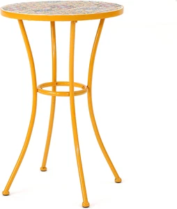Small Outdoor Table Furniture Side End Accent Patio round Garden Iron Multicolor - Picture 1 of 6
