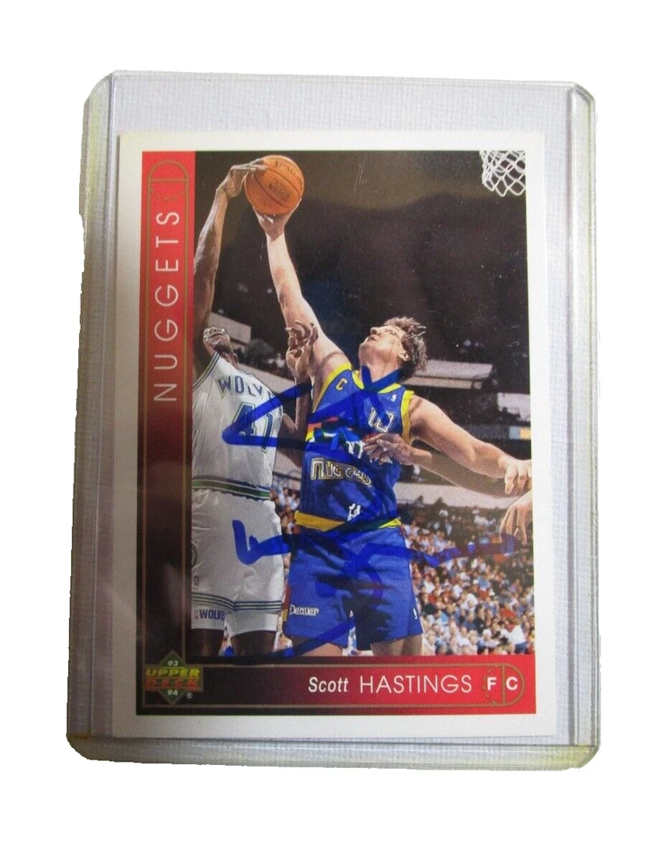 SIGNED AUTOGRAPHED1993-94 Upper Deck Scott Hastings 88 Denver Nuggets Basketball - Image 1 of 1