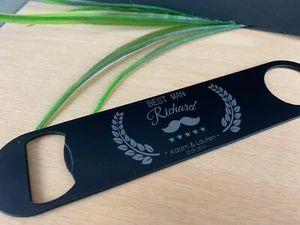 ABRIDOR DE BOTELLAS CON GRABADO PERSONALIZADO DÍA DEL PADRE BODA NOVIO CUMPLEAÑOS - Imagen 1 de 15