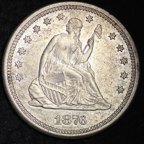 1876-S Seated Liberty Quarter CHOICE BU FREE SHIPPING E287 UCTX Cover