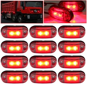 12 x 12v 2 Smd Led Front Side Marker Red Lights Trailer Caravan Truck Van AU - Picture 1 of 10
