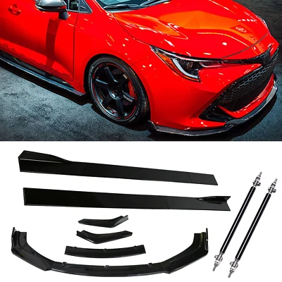 Front Bumper Lip Splitter Spoiler Strut Rods For Toyota Matrix 2003-2014 Extensi Foto 1 de 4