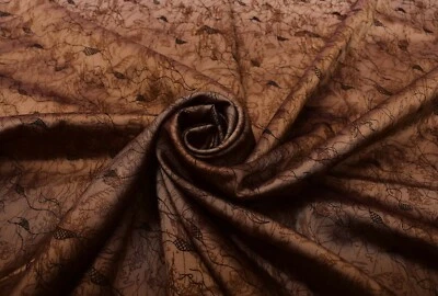 Vintage Brown Saree Pure Silk Woven Craft 5 Yd Soft Soft Fabric Sari Dressmaking - Image 1 of 3