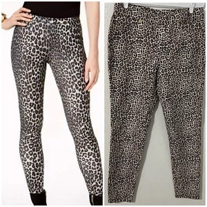 Michael Kors Women’s Leopard Print Black/Brown Jeggings Business Casual EUC - Picture 1 of 9
