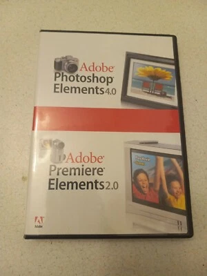 Photoshop Elements 4.0 for Windows XP  PC CD ROM +Premier Elements 2.0 OEM - Image 1 of 3