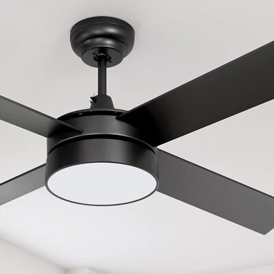 48" 4 Blades Lamp Indoor Control Remote Ceiling Fan with 3 Color LED Light w/ AC - Image 1 of 4