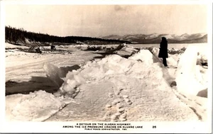 Detour of the Alaska Highway Ice Pressure Cracks Kluake Lake RPPC - Picture 1 of 2