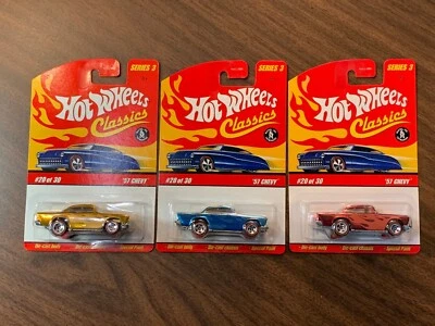 HOT WHEELS '57 CHEVY  Lot of 3 CLASSICS SERIES 3 SPECTRAFLAME PAINT - Image 1 of 4