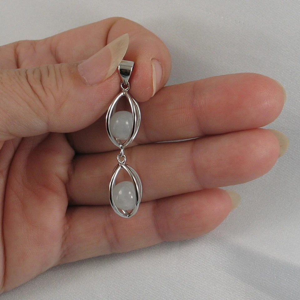 Juego de joyas de gancho de jade linterna de la suerte 925 de plata esterlina maciza Foto 1 de 4