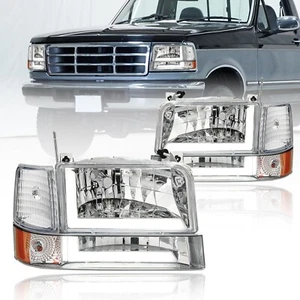 LED DRL Headlights Compatible with 1992-1996 Ford F150 F250 F350 & Ford Bronc... - Picture 1 of 8