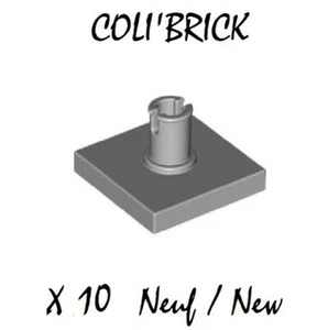 Lego 2460 - 10x Brique / Tile, modified 2x2 with Pin - Light Bluish Gray - NEUF - Imagen 1 de 1