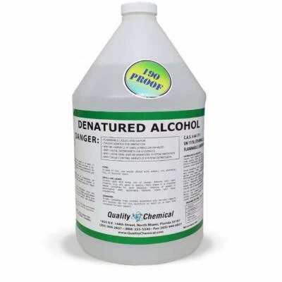 QUALITY CHEMICAL Denatured Alcohol (Ethanol) 190 proof / 1 Gallon (128 oz.)