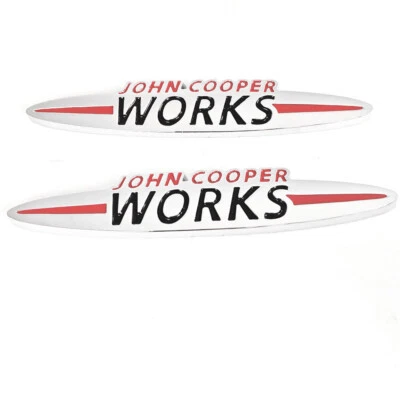 2x 135mm Cromo John Cooper Works Insignia Emblema Pegatinas Para JCW R56 R57 R60 R62 Foto 1 de 4