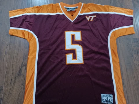 Vintage STEVE & BARRY'S VIRGINIA TECH VT Hokies Football Jersey #5 Mens XL Cover