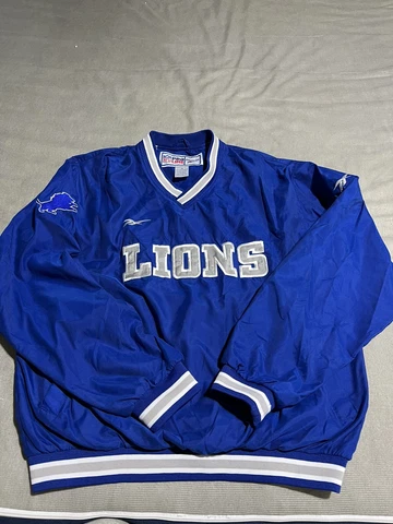VINTAGE ORIGINAL 1990'S DETROIT LIONS REEBOK PULLOVER JACKET PRO LINE NFL SIZE M Cover