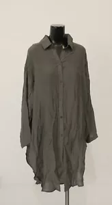BluIvy Women's Long Sleeve Button Up Shirt Dress DD7 Grey Small/Medium NWT - Picture 1 of 4
