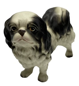 Ucagco Vintage Black And White Spaniel Dog Ceramic Animal Figurine 5"x4"x2" - Picture 1 of 9