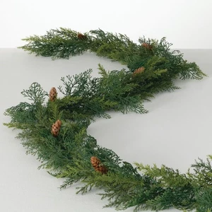 Sullivans Christmas Garland, 9 Ft Arborvitae Garland, Realistic Life-Like Gre... - Picture 1 of 7
