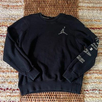 Nike Air Jordan Jumpman Crew Neck Sweater Sweatshirt Black Men's Large L - Image 1 of 3