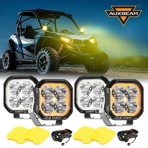 4x AUXBEAM 3" LED Pods Spot Beam White DRL & Amber Turn Signal Lights for Can-Am - Picture 1 of 12