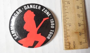 Vintage SAMMY HAGAR Danger Zone 1980 Tour Pinback Button Pin - Picture 1 of 4