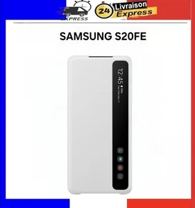 Étui Smart Clear View Cover Samsung Galaxy S20FE 5G Blanc Cloud Original - Zdjęcie 1 z 4