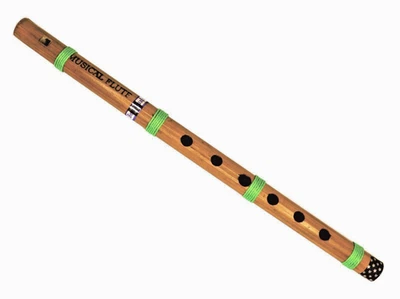 Flauta de bambu Bansuri feita à mão bambu natural sopro instrumento musical sintonia B - Imagem 1 de 4