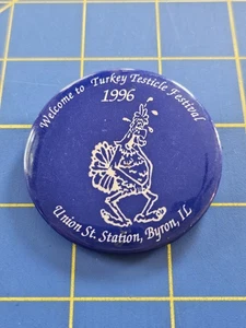 1996 Turkey Hodenfestival Pin Button Union Street Station, Byron Illinois - Bild 1 von 2