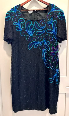 Mujer Talla 2X Vestido Negro Seda Cóctel Elegante Boda ALLISON WHITMORE Nuevo Foto 1 de 4