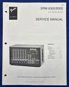Original Fender SRM-6302 8302 Powered Mixer Service Manual - Picture 1 of 1