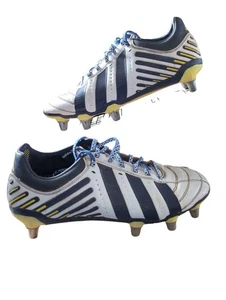 Scarpe da rugby Adidas Adipower Kakari SG bianche 2012 8.5UK - Foto 1 di 8