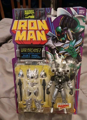NEW MARVEL IRON MAN WAR MACHINE 2 W/ DOUBLE BARREL LAUNCHER FIGURE! C25 - Image 1 of 3