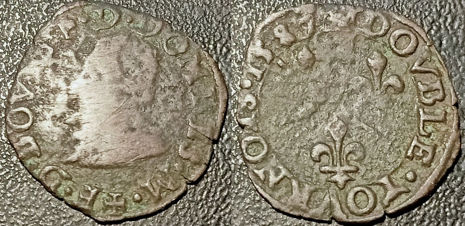Dombes - François II De Bourbon Montpensier Double Tournois 1585 Rare ! CGKL#720 - Image 1 of 1