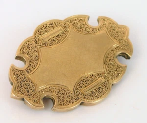 ANTIQUE BEAUTIFUL 14K YELLOW GOLD VICTORIAN ERA CHASED BROOCH ORNATE PIN 4.3G - Picture 1 of 2