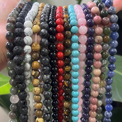 Venta al por mayor 50 hilos/lote de piedras preciosas naturales espaciadoras cuentas sueltas 8 mm hágalo usted mismo Foto 1 de 4