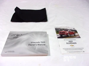 2021 CHEVROLET SILVERADO 1500 OWNER MANUAL 2 PC SET & BLACK CANVAS CASE MINT - Picture 1 of 4
