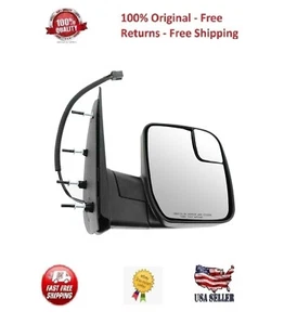 Mirror Power Integrated Spotter Textured Black Passenger Side for 10-13 Ford Van - Foto 1 di 3