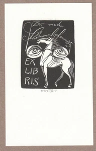 Exlibris - WOLFGANG WÜRFEL - For Dr. Schimmelpfeng - Signed - Opus 3 - Eyes - Bild 1 von 1