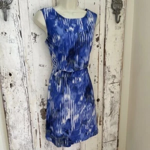 Athleta Wailia Astra Size 4 Woman's Blue Gray White Sleeveless Sheath Dress - Picture 1 of 9