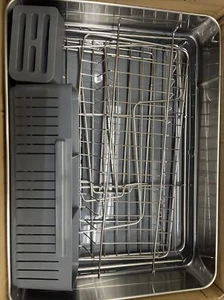 2 Layer Stainless Steel Dish Rack and Drainboard Set with Drainage for Kitchen - Picture 1 of 5