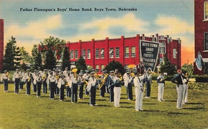 PADRE FLANAGAN'S BOYS TOWN BAND OMAHA NE NEBRASKA CARTOLINA D'EPOCA 100923 S - Foto 1 di 2