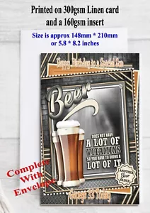 Personalised birthday card Beer Lager dad son grandson husband Brother granddad - Picture 1 of 2
