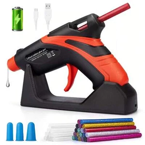 Rechargeable Cordless Fast Preheating Hot Glue Gun With 30PCS Glue Sticks Tools - Picture 1 of 44