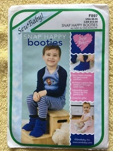 Patrón de bebé Costura F897 ~ Botas Snap Happy ~ Suela Talla 4 1/8"" ~ 12"" ~ SIN CORTAR - Imagen 1 de 2
