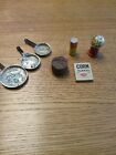 dollhouse miniature frosted chocolate cake, corn flakes, oats, gumball machine
