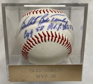 Bob Turley "Bullet Bob" Pitcher Yankees seine Unterschrift auf Rawlings Baseball - Bild 1 von 2